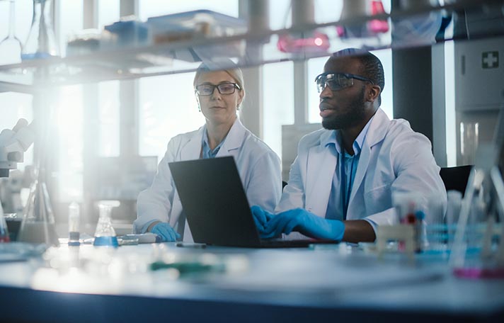 Person in laboratory.