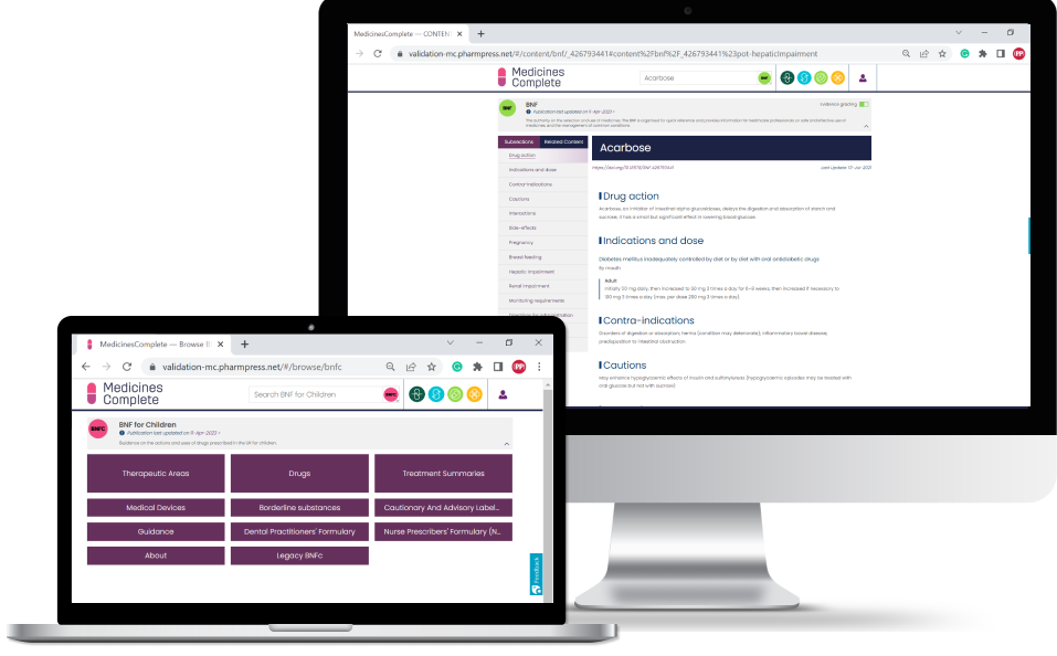 Laptop & desktop screen showing website.